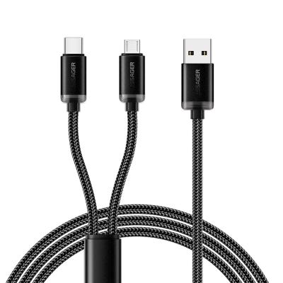 China USB A To USB C 2 In 1 Micro Charging Cable 40W 1.2m ES-X60 Series for sale