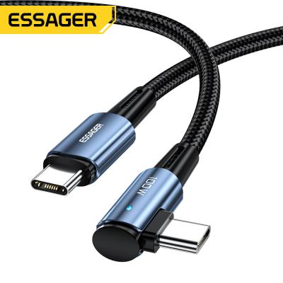 China Sunset Bend L Tipo PD USB C a C Cable de carga Negro Azul Color 5A 100W 60W en venta