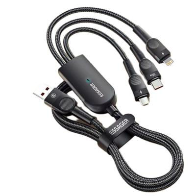 China Swift Micro Tipo C Multi Port 3 em 1 USB Cable de Carregamento Rápido Nylon Trilhado à venda