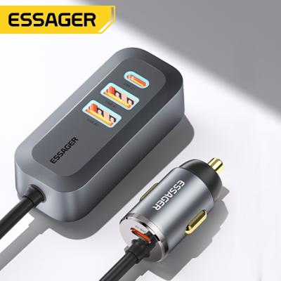 China Essager 2022 Doution Car Charger 1.5m Extension Cable 2C2A 100W Car Charger For Huawei Xiaomi Mobile Phone for sale