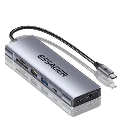 China 8 In 1 Expansion USB C Hub 10Gbps With M.2 SATA SSD Disk Enclosure Port for sale