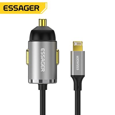 China Essager 2022 Pequeña abeja Mini Pequeño PD20W Cargador de coche gris con cable de 1.5m en venta