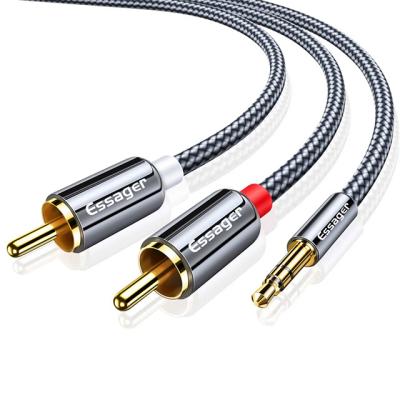 China Audio Cable Adapter Aux To 3.5mm Jack RCA Cable For TV PC Amplifiers DVD Speaker for sale