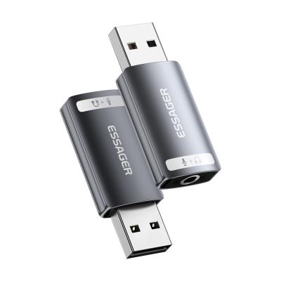 Китай ESSAGER ES-OTG21 серия USB A к Aux Jack аудио микро адаптер USB к 3,5 мм адаптер продается