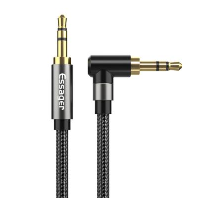 China 3.5mm AUX Cable Codo macho a macho conector de audio Cable 90 grados en venta