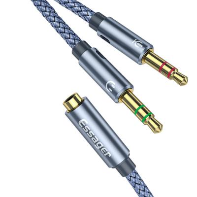 China 2 en 1 cables de audio de 3,5 mm que soportan auriculares micrófono altavoz en venta