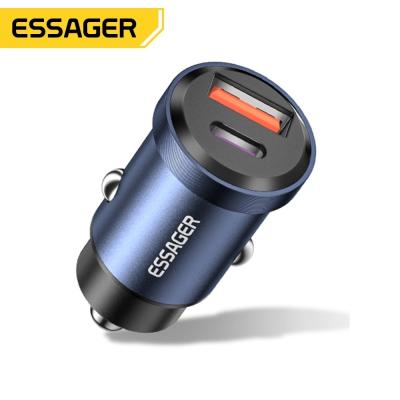 China Essager 2022 Gyroscope New USB-A Type-C 30W 45W PD20W Mini Charger Car Charger for sale