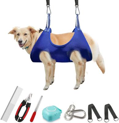 China High Quality Stocked Mesh Wholesale Custom Soft Harness Aid Cat Dog Pet Grooming Hammock Set for sale