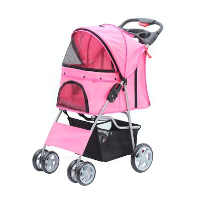 China NEWLIFE Wholesale 4 Wheels Pet Stroller Dog Cat Cart Stored Trolley for sale