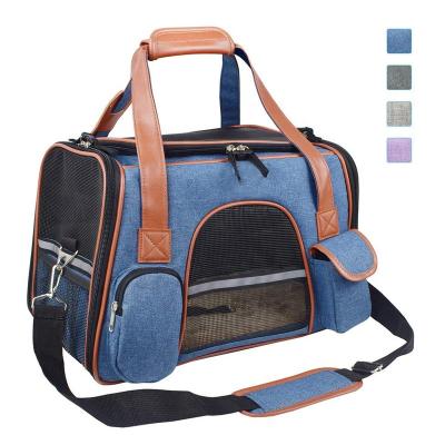 China Breathable Pet Carrier Premium Airline Approved Soft Sided For Cats And Dogs Travel Pet Bag Portable Comfortable Safe Seat Carrier for sale