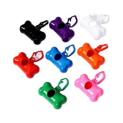 China Wholesale Bone Shape Poop Bag Dispenser Dog Poop Bag Holder Custom Stocked Dog Waste Bag With Handles Dispenser for sale