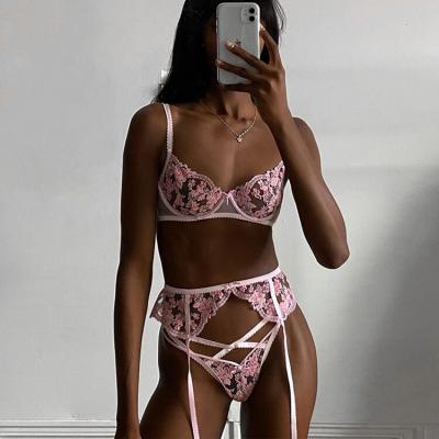 China 100%Polyester Femenina regular ropa muj encaj de sexchop encaj de sexchop trajes de lenceria interior sexy pink lingerie for sale