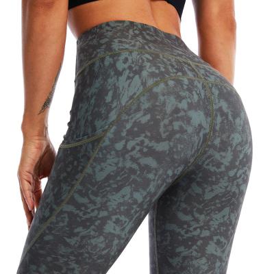 China High Waist Snake Print Fitness Pants Camo Logo Yoga Sports Custom Control Anti-UV Tummy Control Legging For Women for sale