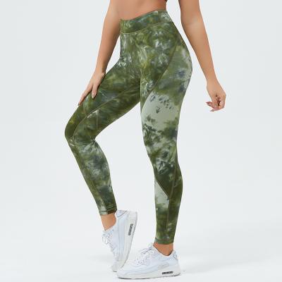 China New Anti-UV Deign Lift High Waist Fitness Leggings Tie Dye Butt Gym Yoga Leggings Crac! crack! for women for sale