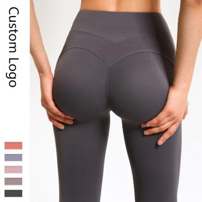 China Gym Feeling Naked Solid Custom Women Fitness Pants Waist Pink Yoga Legging Anti-UV High Butt Tight Lift for sale