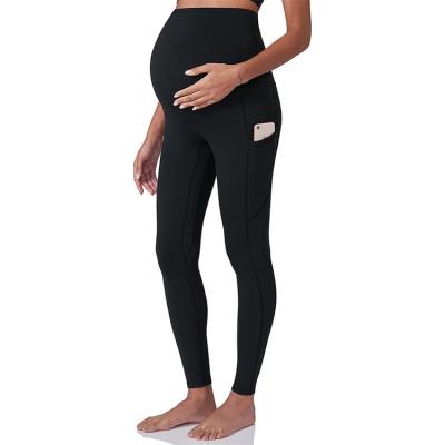 China Black Radiation Protection Maternity Leggings Active Wear OEM Pants Pregnancy Shaping Over The Belly Yoga Postpartum Nursing Maternity Leggings for sale