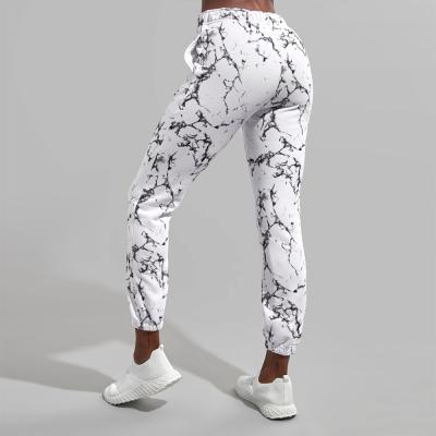 China Custom Anti-wrinkle Logo Print New High Quality Cotton Side Pockets Yoga Sweatpants Fitness Wear Sublimation Printed Women Joggers for sale