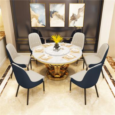 China Modern Custom Wholesale Fashion Stainless Steel Luxury Marble Dining Table for sale