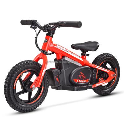 China 12 inch 24V 100W multifunctional electric kids balance bike with removable battery for sale