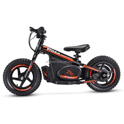 China 12 inch multi-function aluminum alloy frame 24V 100W kids motor electric bike, electric balance bike for kids for sale