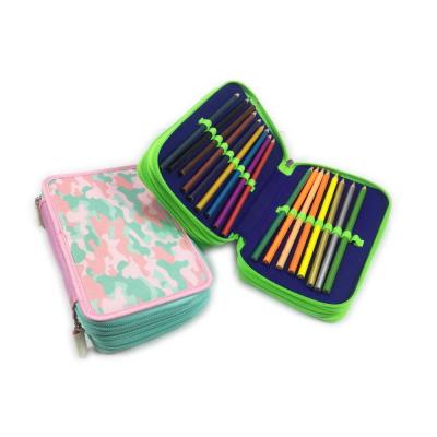 China Schools & Offices brand cheap full color sublimation layered canvas pencil case, custom printing pencil case with zipper for sale