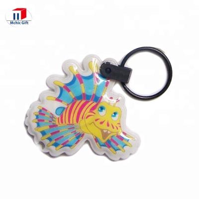 China Promotion / Advertising Custom Full Color Copy Shaped Plastic PVC Led Keychain Light, PVC Light Key Indicator, Led Keychain Tag for sale