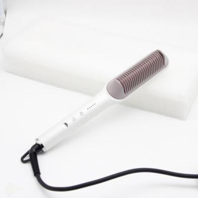 China Hotel Hair Comb High Quality Plastic Electric Hair Press Comb With Temperature Indicator Fast Styling for sale