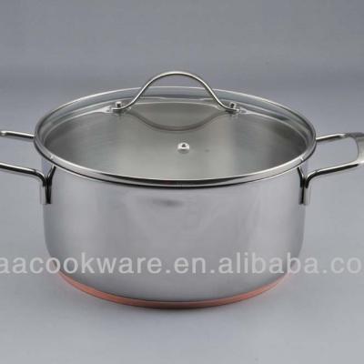 China Durable Casting Handle Copper Stainless Steel Bottom Casserole for sale