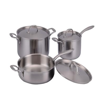 China Triple Sautepan Viable Casserole / Casserole / Set Cookware for sale