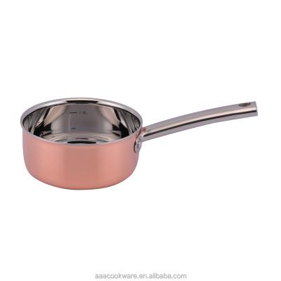 China Triple sustainable 5pcs cookware set non stick copper frying pan with high quality for sale