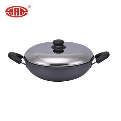 China New Product Aluminum Induction Round Bottom Aluminum Wok for sale