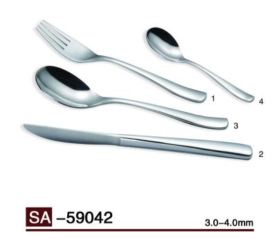 China Sustainable 4pcs Mirror Polished 18/8 304 Stainless Steel Flatware Set Flatware Dinnerware Set for sale