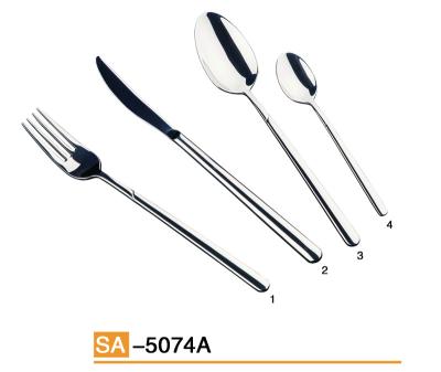 China Sustainable 4pcs Mirror Polished 18/8 304 Stainless Steel Flatware Set Flatware Dinnerware Set for sale