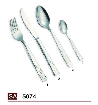 China Sustainable 4pcs Mirror Polished 18/8 304 Stainless Steel Flatware Set Flatware Dinnerware Set for sale