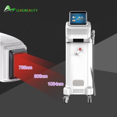 China Triple wavelength diode laser machine for hair removal pemanently and painless for sale