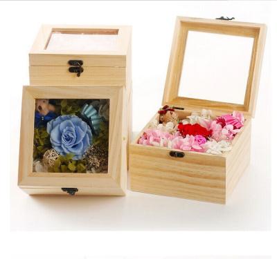 China Recycled Materials Wholesale Wooded Stained Glass Flower Square Box Planter Boxes for sale