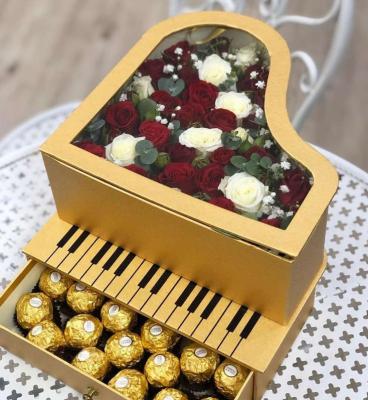 China Other Wholesale Piano Special Design Luxury Flower Gift Wrapping Paper Box for sale