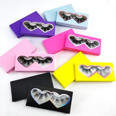 China Clear Strip Eyelash Wick Box Customized Clear Boxes Strip Lashes Silk Lash Customized Silk Eyelashes 3D Logo Lashbox Wick Vendor Eyelashes for sale