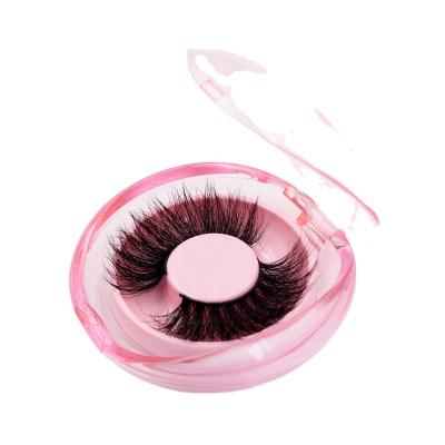 China Natural False Eyelashes 3d Long Strip Lashes 25mm Clear Mink Lashes Box Private Label Lashes Customized Silk Lashes for sale