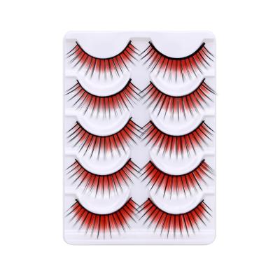 China 5 Pair Color Eyelash Color Lashes Color 3D Customized Logo OEM Silk Lashes Lashes Private Label Halloween Lashes Lashes for sale