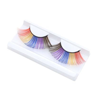 China Color Eyelash Color Lashes Customized Logo Color Lashes Private Label 3D Silk Lashes Halloween Lashes OEM Silk Lashes for sale