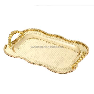 China Creative Hot Selling Creative Simple Square Dish Pearl Point Dish High End Fruit Dish Dish With Handle Tray for sale