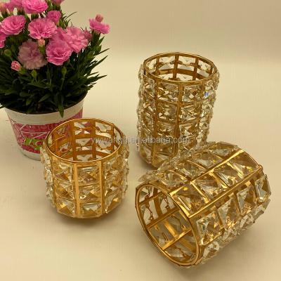 China High Quality 3 PCS Set Crystal Pen Container Wedding Centerpiece Storage Box Spoon Wand Barrel Crystal Candlestick For Home for sale