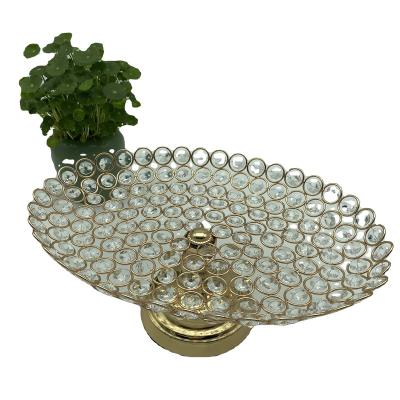 China Viable Factory Wholesale Metal Crystal Dry Fruit Bowls Decorative Fruit Basket for sale