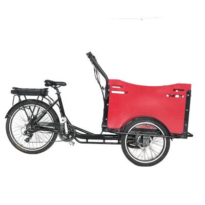 China 250W Adult Electric Cargo And Passenger Tricycle With Open Cargo Box Helped Cargo Bike for sale