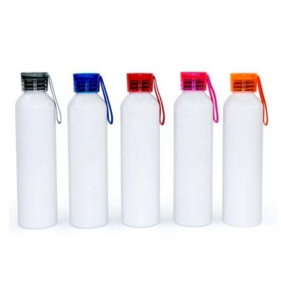 China Maikesub 20oz Sublimation Sports Bottle Viable Bottom Flip Up Empty Aluminum Water Bottle With Lanyard for sale