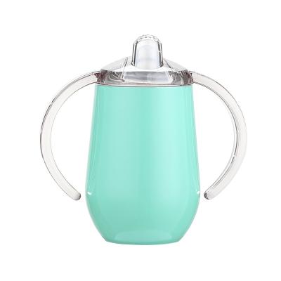 China Stainless Steel Double Wall Baby Tumbler Blanks Sublimation 10oz Feeding Bottle With Nipple Handle for sale