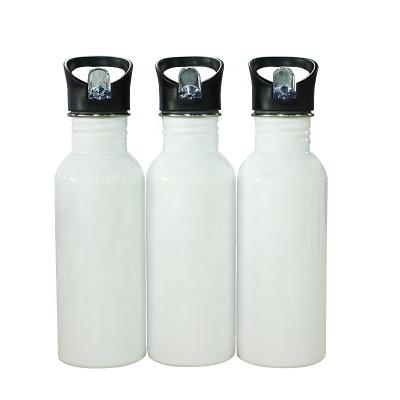 China Viable Sublimation Empty Aluminum Traveling Water Bottle With Straw 600ml 750ml for sale