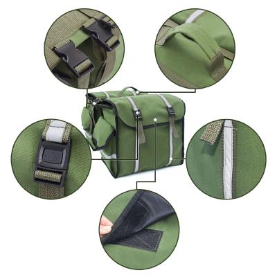 China Waterproof Polyester Canvas Bicycle Bike Rear Seat Carrier Bag Cycling Double Panniers Bag Package for sale