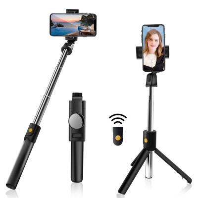 China Stainless Steel 3 in 1BT Wireless Selfie Stick with Tripod Mirror Handheld Gimbal for iPhone Xiaomi Tiktok Shoot Video Call Youtuber for sale